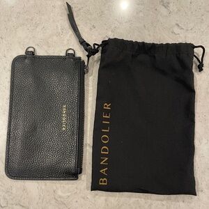 BANDOLIER PEBBLE LEATHER EXPANDED ZIP POUCH - Black/Pewter